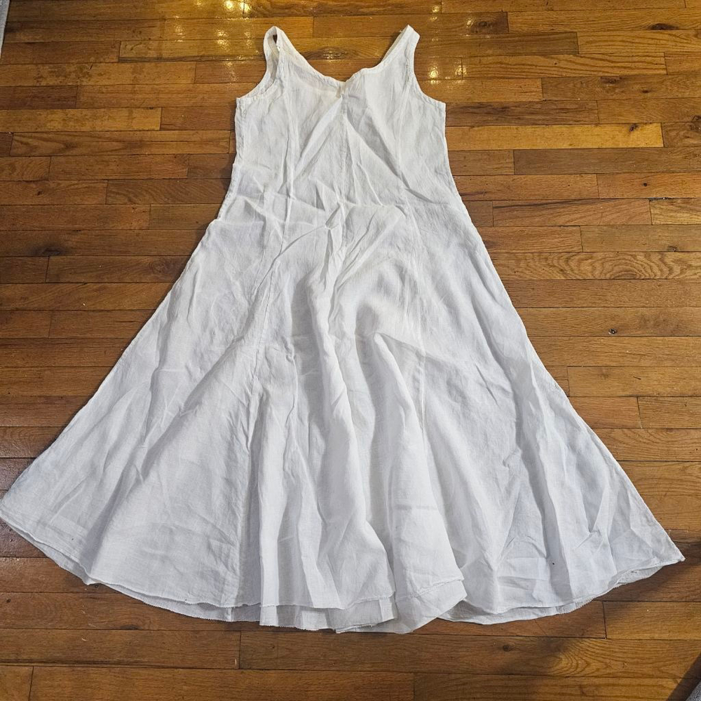 Women's Eileen Fisher White Irish Linen Maxi Dress Size XS - Picture 4 of 8